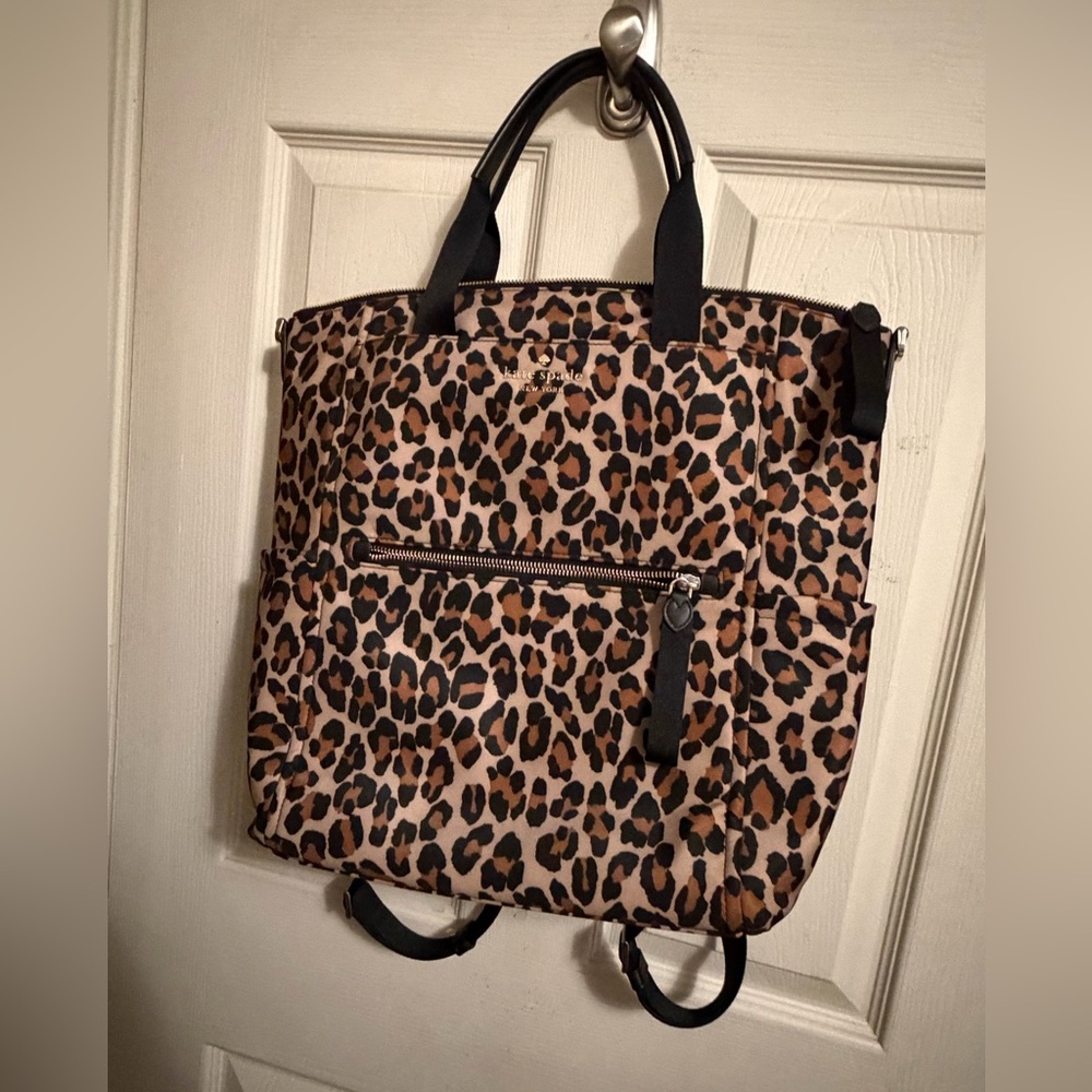 Kate Spade chelsea spotted leopard print KI375 Chelsea convertible backpack.